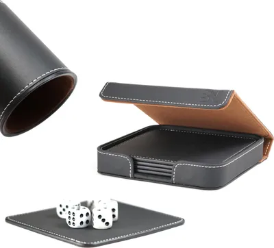 Produktbild von Würfelunterlage, Set Würfelschale, Würfelset, Unterlage, Würfelbecher, Bierdeckel Set, unterlage würfel, würfeln, Würfelbrett, Würfelmatte, Deckel zum würfeln