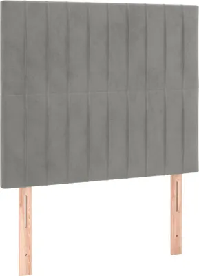 Produktbild von vidaXL Kopfteil Hellgrau 100 x 5 x 118/128 cm Samt