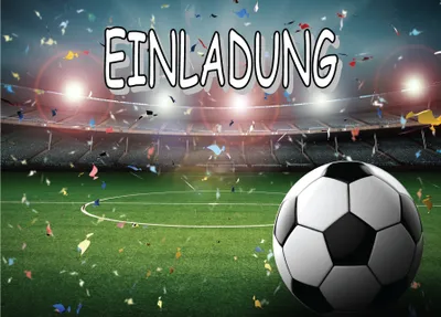 Produktbild von 8 Einladungskarten Kinder Geburtstag Einladungen Fussball Soccer Stadion Ball Bälle