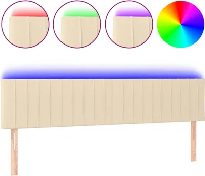 Produktbild von vidaXL LED Kopfteil Creme 200x5x78/88 cm Stoff