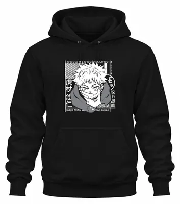 Obrázok produktu pre Jujutsu Kaisen Itadori Yuji Anime Manga Fan Gift Cosplay Uni mikina s kapucňou, čierna, L