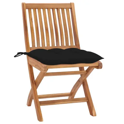 Image de vidaXL Chaises de jardin pliantes avec coussins 8 pcs. Bois massif teck
