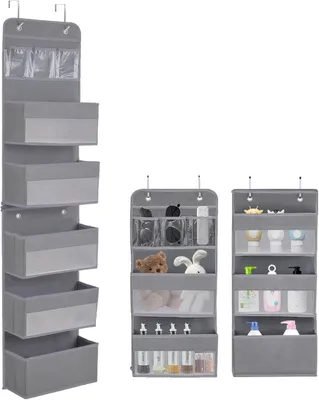 Productafbeelding van Hangende organizer 150 x 36 cm, 5 vakken, 4 haken, voor slaapkamer