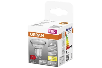 Produktbild von Osram STAR, 4,3 W, 30 W, GU10, 350 lm, 15000 h, Warmweiß