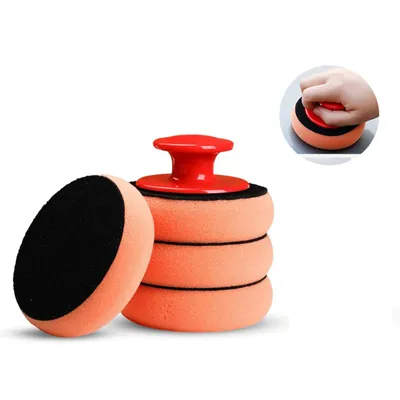 Produktbild von Auto polierschwamm 3er Set handpolierschwamm mit Griff microfaser autoschwamm Wax applikator pad für wachse polituren Auto reinigungsschwämme Set für die fahrzeugreinigung
