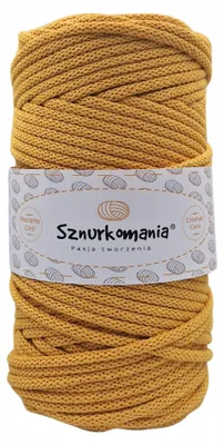 Produktbild von Sznurkomania Gelbe Baumwollkordel für Makramee 5mm 100m