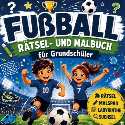 Produktbild von Fußball Rätsel- und Malbuch für Kinder