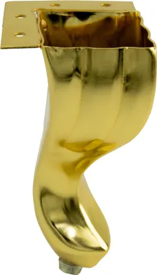Immagine prodotto di Gamba per mobili Ludwik in cromo-oro, altezza 14,5 cm - Elegante soluzione di gamba in stile glamour per il design di mobili in stile