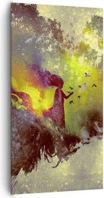 Produktbild von Bild auf Leinwand - Leinwandbild - Gesicht Grafik Abbildung Mädchen - 65x120cm - Wand Bild - Wanddeko - Leinwanddruck - Bilder - Kunstdruck - Leinwand bilder - Wandkunst - PA65x120-3195