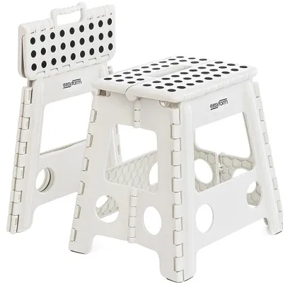 Zdjęcie produktu dla Taboret stołek składany antypoślizgowy schodek podest 150 kg 39 cm biały do kuchni łazienki domu