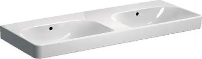 Produktbild von Geberit Smyle Square - Doppelwaschtisch 1200x480 mm, mit Überlauf, ohne Hahnloch, weiß 500.224.01.1