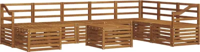 Produktbild von vidaXL Outdoor-Sofagarnitur 9 stk. Natur