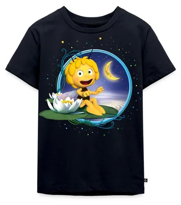 Produktbild von Spreadshirt Biene Maja Mondschein Kinder Premium T-Shirt, 134/140 (8 Jahre), Navy