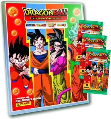 Produktbild von Dragon Ball Universal Karten - Trading Cards - 1 Mappe + 3 Booster