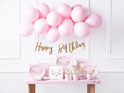Produktbild von Geburtstag Dekorationsset "Kätzchen" 55-tlg. | Rosa