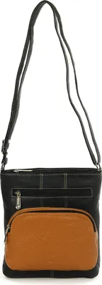 Produktbild von DrachenLeder Leder Tasche Damen Handtasche schwarz braun 21x6x22 cm OTZ102S