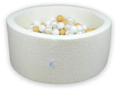 Produktbild von Dry Pool 90x40 Boucle White 300 Bälle: weiß, perlmutt, beige