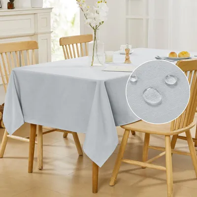 Obrázok produktu pre Umývateľná obrus, efekt lotosu, vodeodolná, vzhľad ľanu, 178x132 cm, svetlosivá, 1 kus