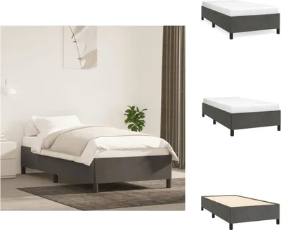 Obrázok produktu pre vidaXL Rám postele tmavosivý 100x200 cm zamat - Postele a rámy postelí