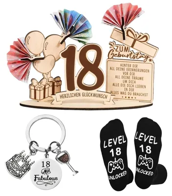 Produktbild von Geschenkset mit 3 Geldgeschenken zum 18. Geburtstag