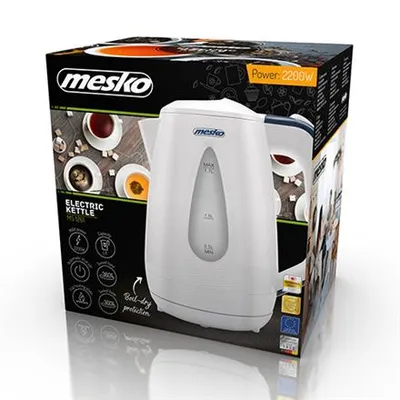 Immagine prodotto di Mesko MS 1261 Bollitore elettrico,Capacità1,7L,Senza fili,Spegnimento automatico Bianco