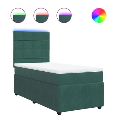 Produktbild von Boxspringbett mit Matratze Dunkelgrün 90x200 cm Samt