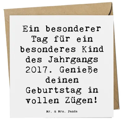 Produktbild von Mr. & Mrs. Panda Glückwunschkarte Spruch 2017 Geburtstag - Weiß - Geschenk, Happy Birthday, Glückwunsch, Erinnerungen, besondere Momente, doppelkarte, faltkarte