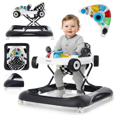 Image de Sun Baby trotteur blanc Racing Auto | Marche bébé 6 mois et + | Baby-Walker | Centre de jeux avec activités & mélodies | Trotteur bébé avec musique