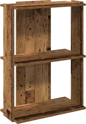 Obrázek produktu pro vidaXL Knihovna 3 police vzhled starého dřeva 60x30x80 cm materiál na bázi dřeva