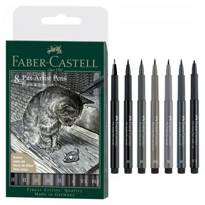 Zdjęcie produktu dla Faber-Castell 167171, 8 kol., Czarny, Szary, Okrągły, Plastik, 1 szt.