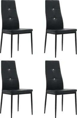 Obrázok produktu pre Jedálenské stoličky 4 ks čierne umelá koža