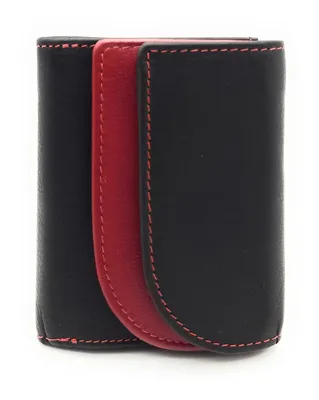 Produktbild von Jockey Club kleine echt Leder Geldbörse Portemonnaie Wickelbörse schwarz rot