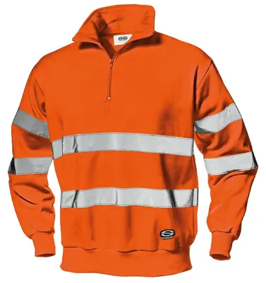 Produktbild von Sir Safety RUNNER Warnschutz-Sweatshirt Herren mit Reflexstreifen EN ISO 20471 Klasse 3, M, HI-VIS ORANGE