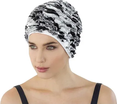 Produktbild von Fashy Frill Badekappe Weiß,Schwarz Weiß,Schwarz One Size