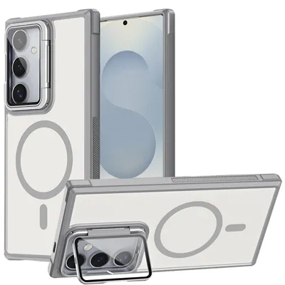 Immagine prodotto di Custodia protettiva per Samsung Galaxy S25 FE Custodia, anello metallico per ricarica wireless, protezione pieghevole per fotocamera, supporto in vetro