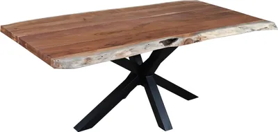 Produktbild von Baumkantentisch >Forrest< in Akazie / schwarz - 200x76x100 (BxHxT)