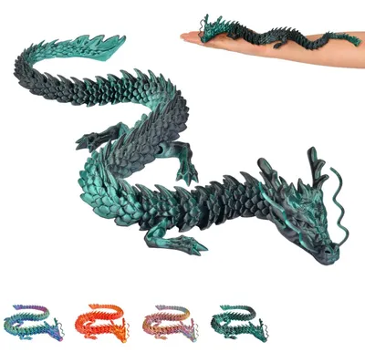 Immagine prodotto di Drago Cinese 3D XL – figura decorativa 50 cm | Statua Fantasy da collezione per mensola & vetrina | 14+ – Black-green