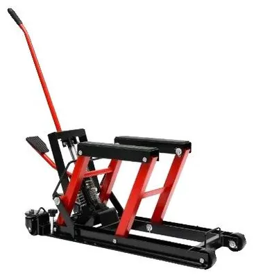 Image de Béquille de réparation pour moto, cric pour charges lourdes, capacité de charge de 680 kg, rouge