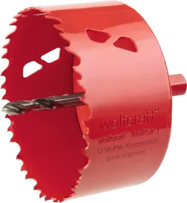 Zdjęcie produktu dla wolfcraft GmbH 5492000, Pojedyńczy, Wkrętarka akumulatorowa, Metale nieżelazne, Płyta gipsowa, Plastik, Sklejka, Drewno, Czerwony, Bimetaliczny, Stal szybkotnąca (HHS)