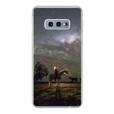 Produktbild von MuchoWow® Handyhülle Schutzhülle Hülle für Samsung Galaxy S10e Pferd - Frau - Sternenhimmel Silikon Softcase Handy Hülle - Handy
