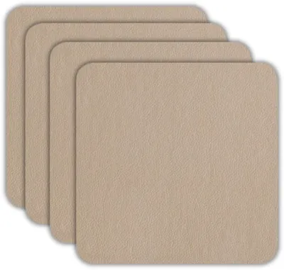 Productafbeelding van ASA Onderzetters, set van 4, steenlook, 10x10 cm, met lederlook