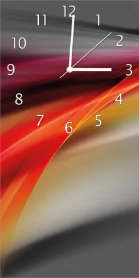 Produktbild von Wallario Design Wanduhr Schwarz rot pink - Abstraktes Design aus Echtglas, Größe 30 x 60 cm