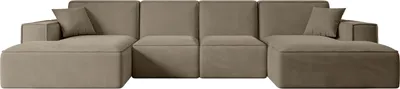 Produktbild von ALTDECOR Ecksofa in U-Form Corner Sofa Bett Eckcouch Couch L-Form Wohnlandschaft Cauchsofa SIERRA-U - 349x169x80 cm Braun -