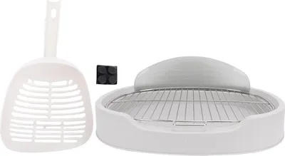 Produktbild von Hundetopfschale mit Schalldämpfer Edelstahlnetz Pee Pad Halter Toilette für Innengrau