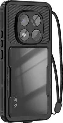 Produktbild von Redpepper, Wasserdichte Hülle Redmi Note 14 Pro 5G IP68 Stoßfest 2m Schlaufe, Schwarz