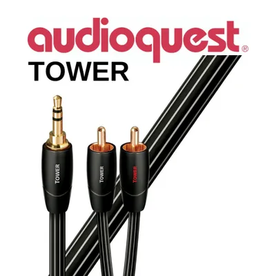 Produktbild von AudioQuest 5m Tower 3.5mm - 2xRCA, 3.5mm, Männlich, 2 x RCA, Männlich, 5 m, Schwarz