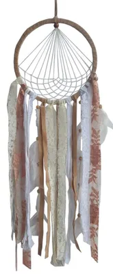 Produktbild von Traumfänger "Diamond" Leder 22cm mit Synthetic und Brokatfäden, 22x80cm