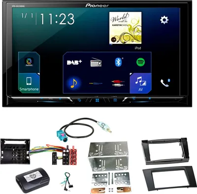 Produktbild von Pioneer SPH-DA230DAB CarPlay Einbauset für Mercedes E Klasse W211 CLS W219