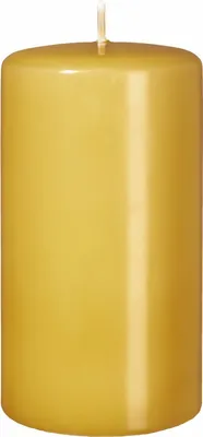 Produktbild von 4er Set Oster, Frühling, Stumpenkerzen Senf Mustard 10 x 6 cm