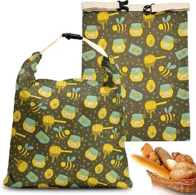 Produktbild von 2er-Set für Bienenwachs Brotkörbe - recycelbare Brotkörbe 43 x 33 cm - für Sauerteig und selbstgebackenes Brot - atmungsaktives und wasserfester für Küche und Bäckerei